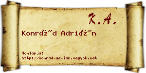 Konrád Adrián névjegykártya