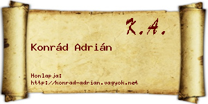Konrád Adrián névjegykártya